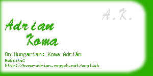 adrian koma business card